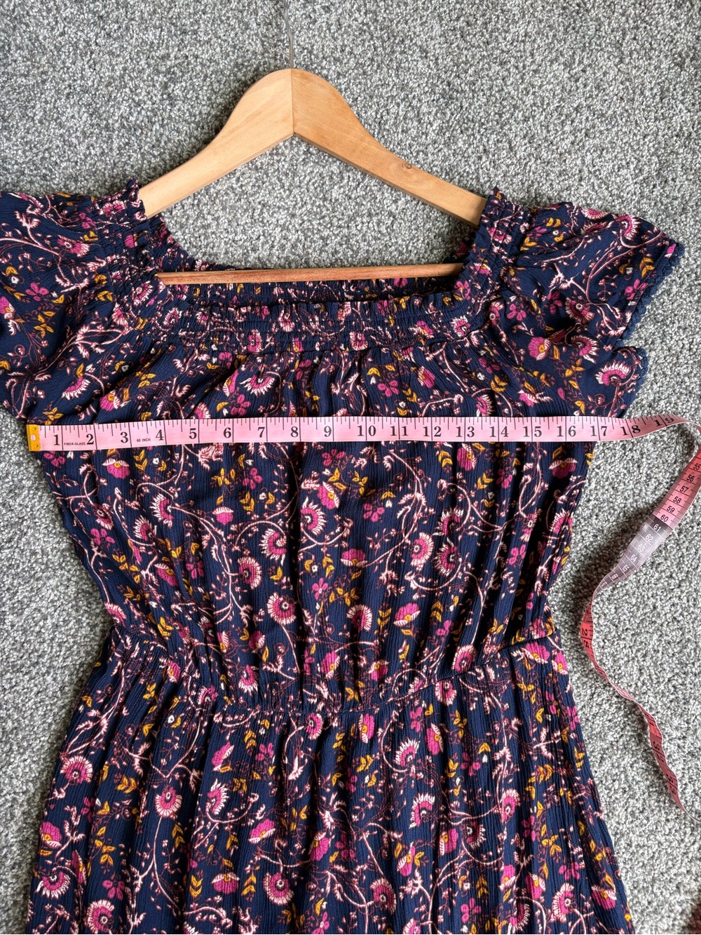 Old Navy Floral-Print Off-the-Shoulder Waist-Defined Maxi Dress size small - Picture 8 of 11